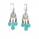 Green Glass Cone Dangle Earrings