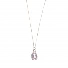 Romantic, Rose Quart Necklace in a Horseshoe Style Setting