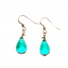 Sea Green Amethyst Earrings set in 14k gold