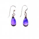 Violet Purple Amethyst Briolette Earrings in Sterling Silver