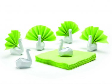 Peleg Design NAPKIN 6 SWANS Ceramic Napkin Holders Home Kitchen Gifts Office free ship