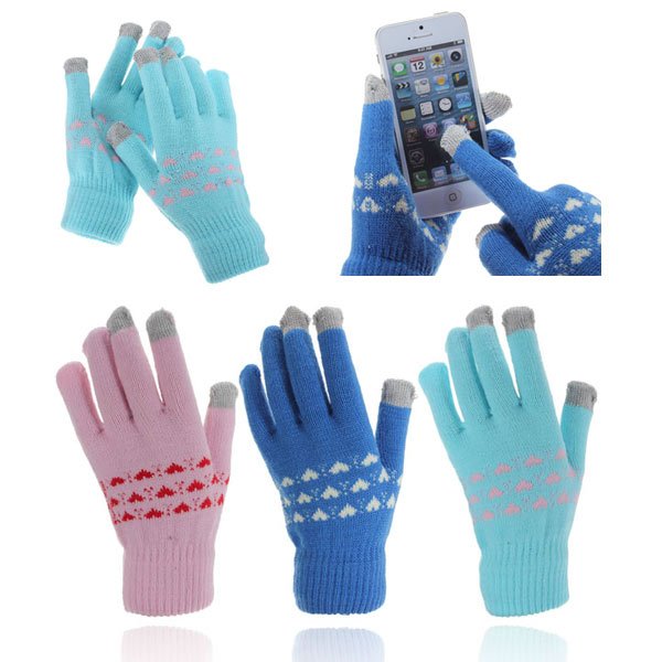 Capacitive Touch Screen Hand Warmer Knit Gloves For Tablet Cellphone