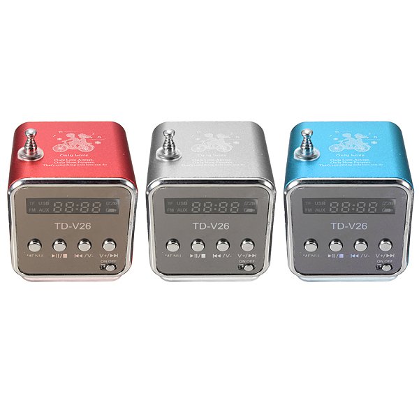 TD-V26 Transparent Micro Mini Speaker With FM Radio SD/TF