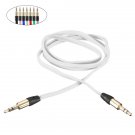 1M 3.5mm Braided Gold AUX Male To Male Stereo Audio Cable For MP3 PC iPod Car Mobile