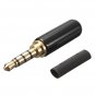 4 Pole Male Headphone Jack Plug Metal Audio +Heat Shrinkable Tube