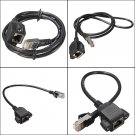 RJ45 100cm Male To Female Screw Panel Mount Lan Network Extension Cable Cord