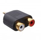 Gold Plated 3.5mm Stereo Audio Male Plug To 2 RCA Female Y Splitter Adapter