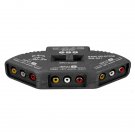 Black 3 Way Port Audio Video AV RCA Switch Selector Box Splitter & 3 RCA Cable
