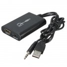 1080P USB to HDMI Video Adapter Converter 3.5mm Audio Cable For PC HDTV