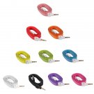 10 Colors 3.5mm Male Audio Stereo AUX Flat Noodle Cable For Phone IPod Mp3 PC
