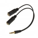 3.5mm to 3.5mm Male to 2x Female AUX Audio Headphone TRS Y-Cable