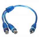 1 RCA Male To 2 Female Splitter Audio Stereo Cable-Car Y Adapter