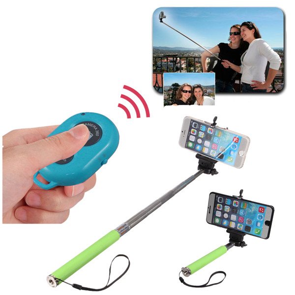 Bluetooth Remote Shutter Selfie Extendable Monopod Stick For iPhone