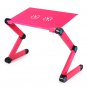 Folding Table Stand For Notebook Laptop in Black and Rose red