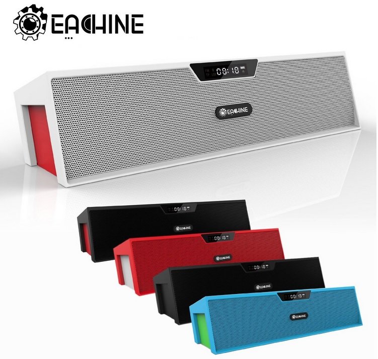 Eachine Bar Bluetooth Speaker LCD Time Display Alarm Clock FM TF Mic