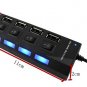Laptop PC Black 4 Port Tap USB 2.0 Hub ON/OFF Sharing Switch