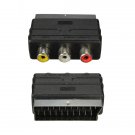 SCART Male Plug To 3 RCA Female AV Audio Video Adaptor Converter For TV DVD VCRs