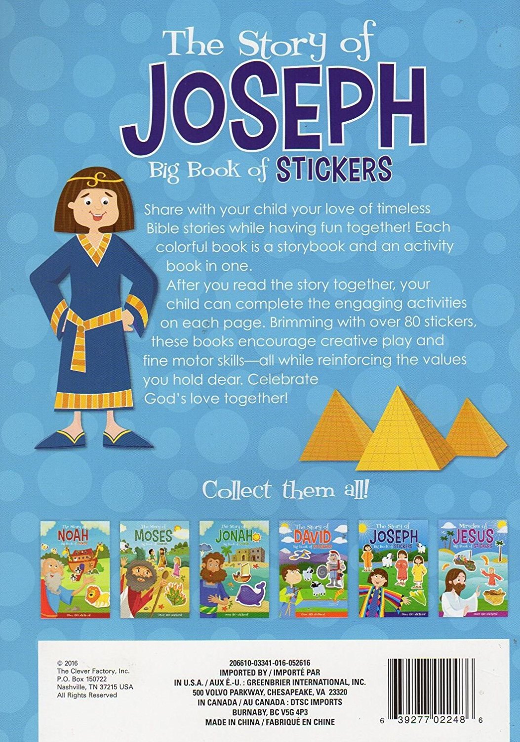 Big Book Of Stickers The Story Of Joseph Activity Book Includes