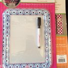 Magnetic Dry Erase Board for your Locker - Navy/Light Blue Flowers by Locker Lookz