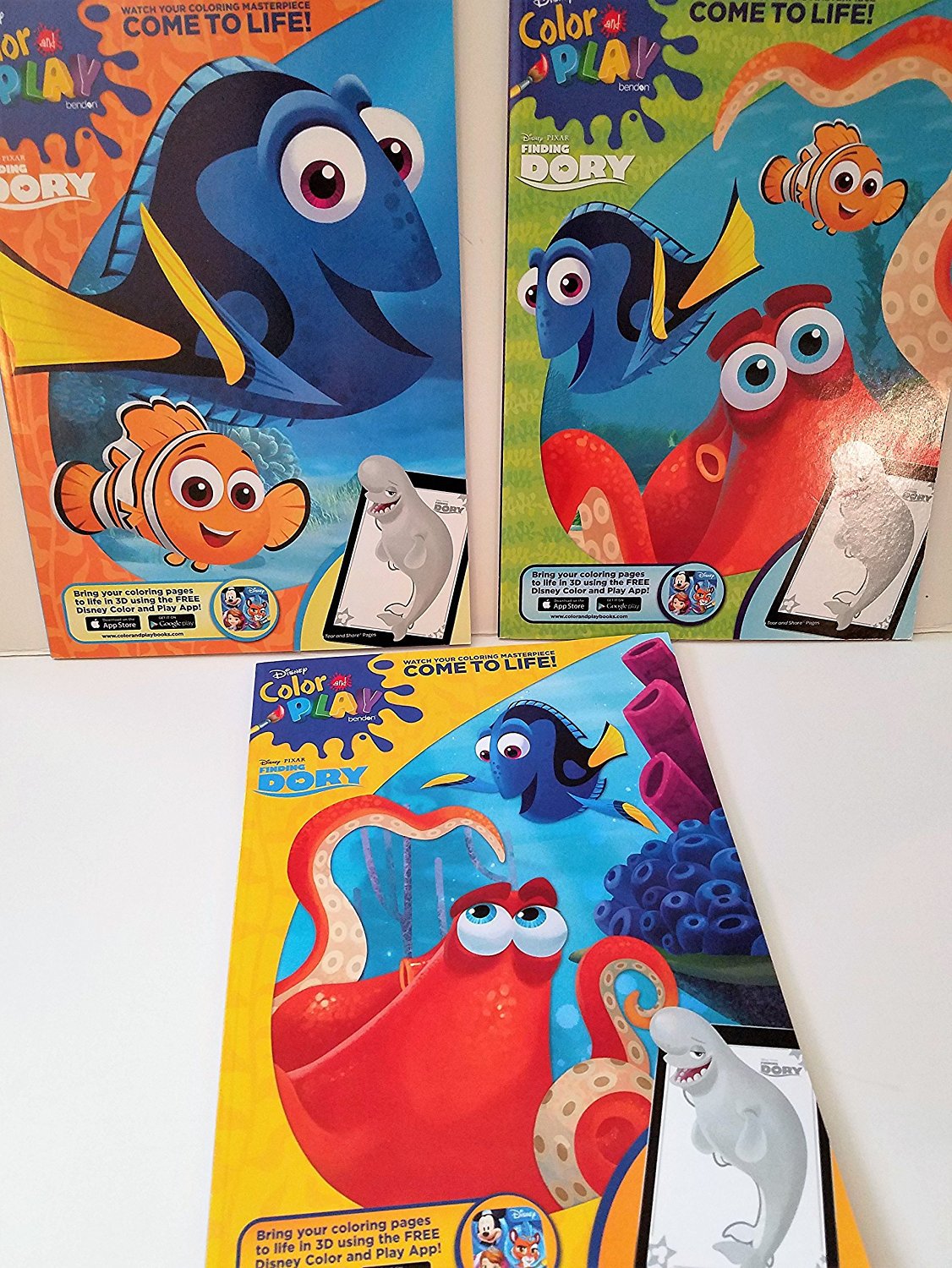 Disney Pixar Finding Dory Color and Play Coloring books 3 pack