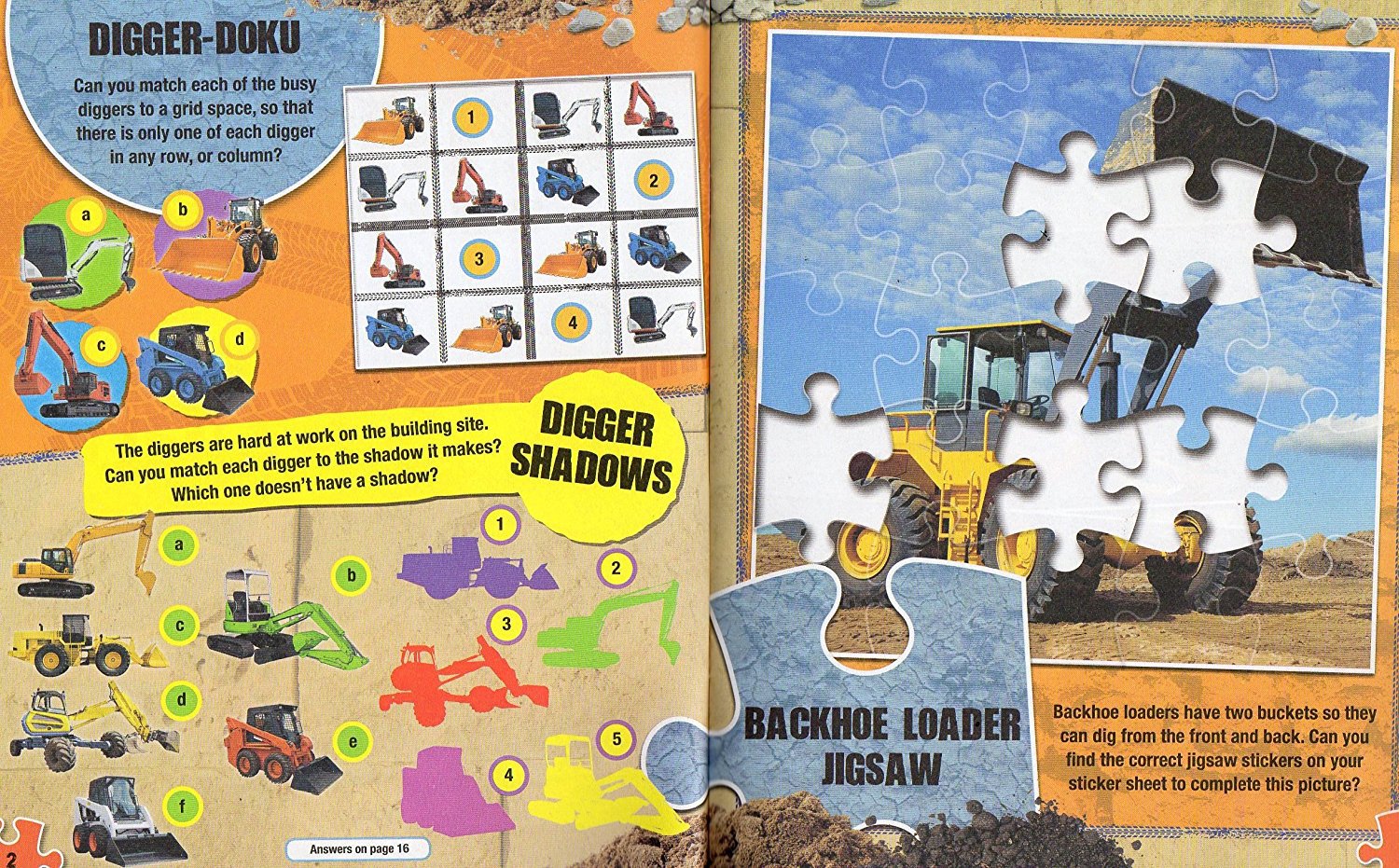Diggers Sticker Jigsaw Book With Over 50 Stickers