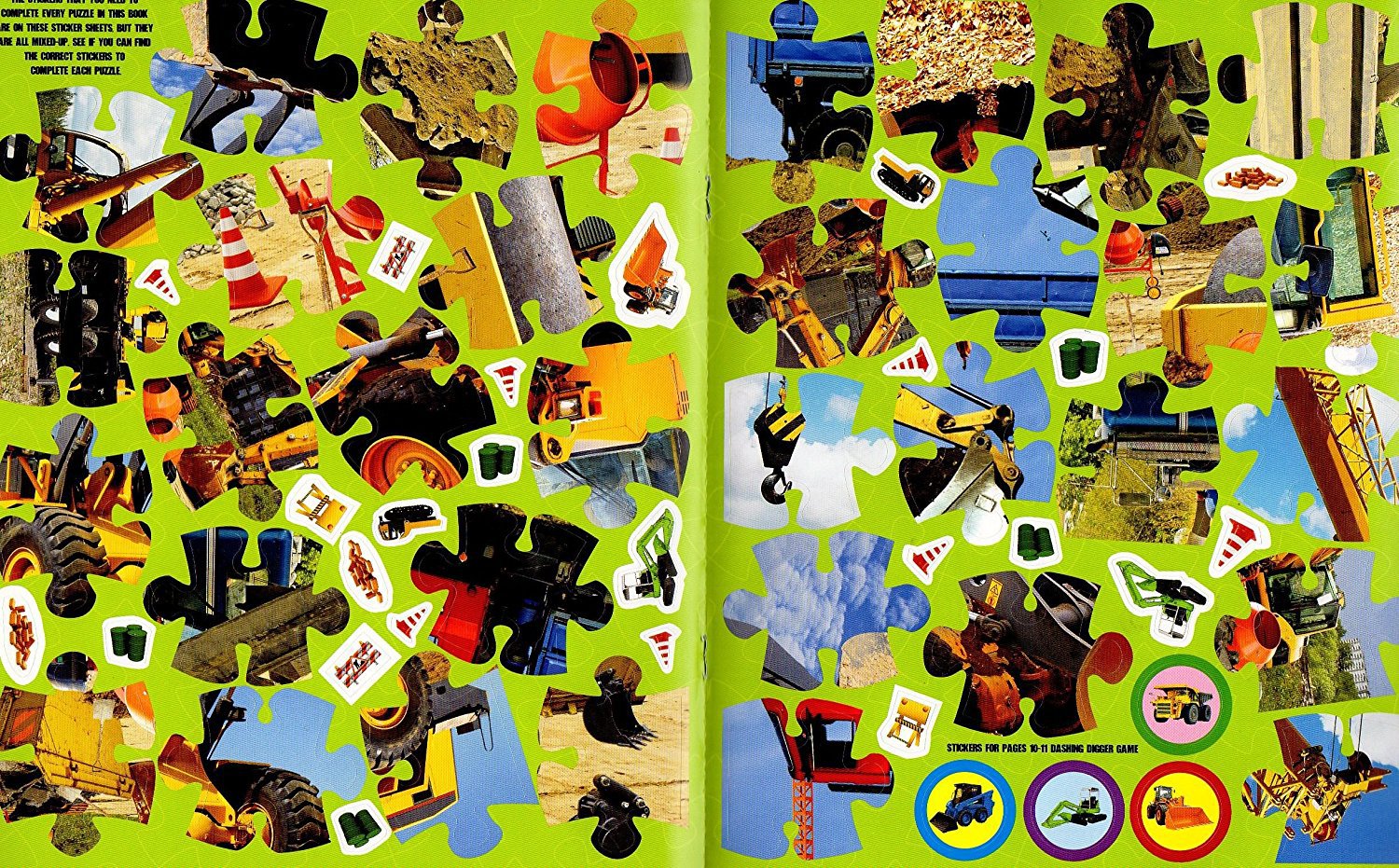 Diggers Sticker Jigsaw Book With Over 50 Stickers