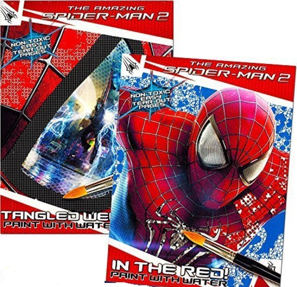 2 Pack The Amazing Spider-Man 2 Paint with Water Books