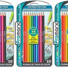 Rainbow Fashion Ink Pens, 3 Packs with 10 pens in each pack, Assorted Colors