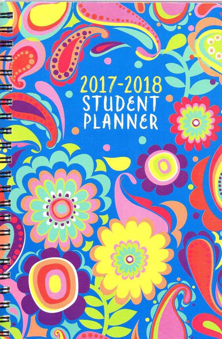 2017 - 2018 Student Planner Calendar (Floral Paisley) - Appointment Book Organizer - (Spiral Bound)