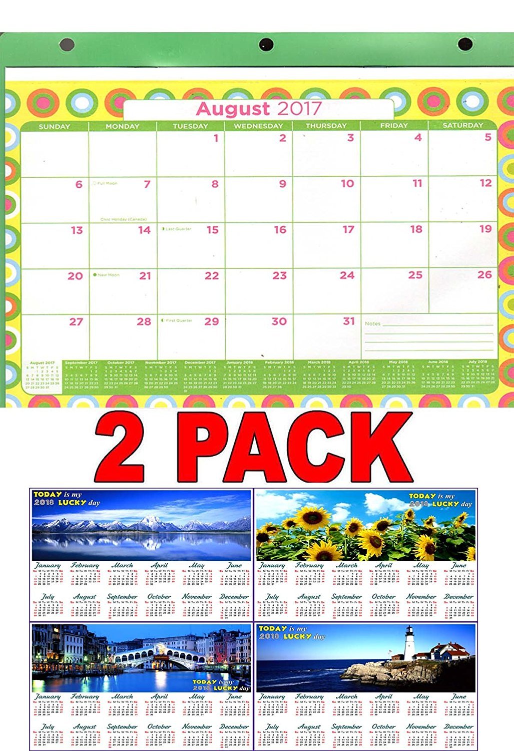 2017 - 2018 12 Months Student Calendar / Planner - (Edition #1) + Bonus 2018 Magnetic Calendar