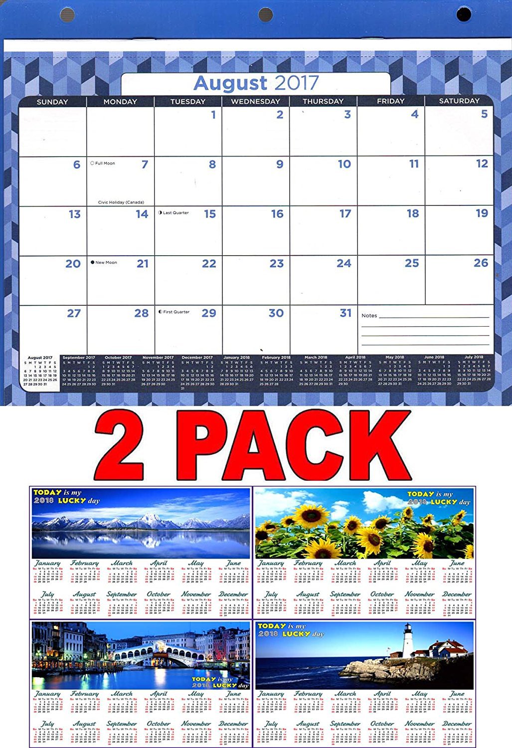 2017 - 2018 12 Months Student Calendar / Planner -  (Edition #4) + Bonus 2018 Magnetic Calendar