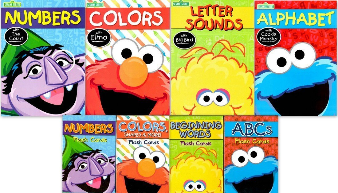 Sesame Street Early Learning Bundle Flash Cards Work Books