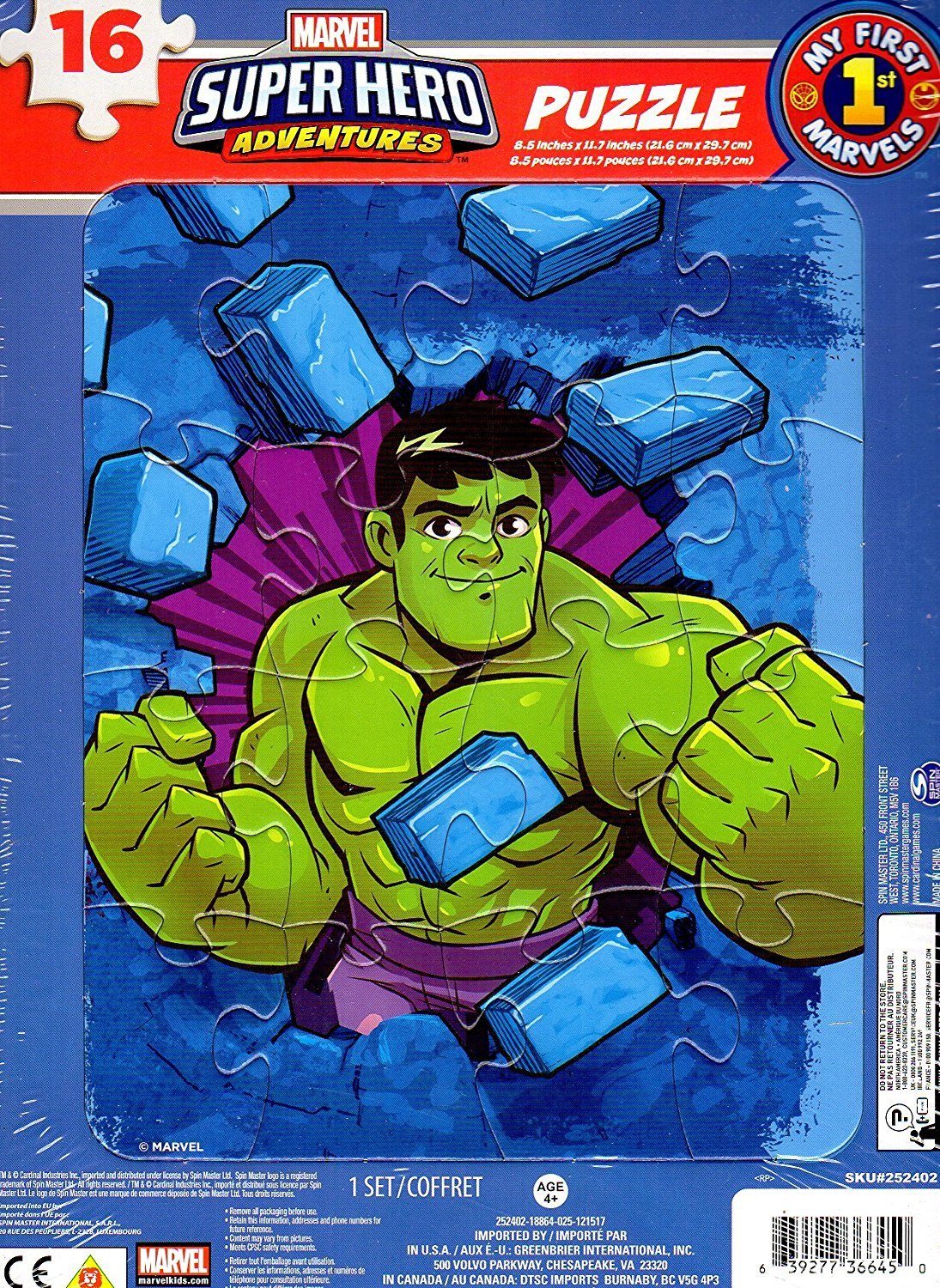 Marvel Super Hero Adventures - 16 Pieces Jigsaw Puzzle - v6