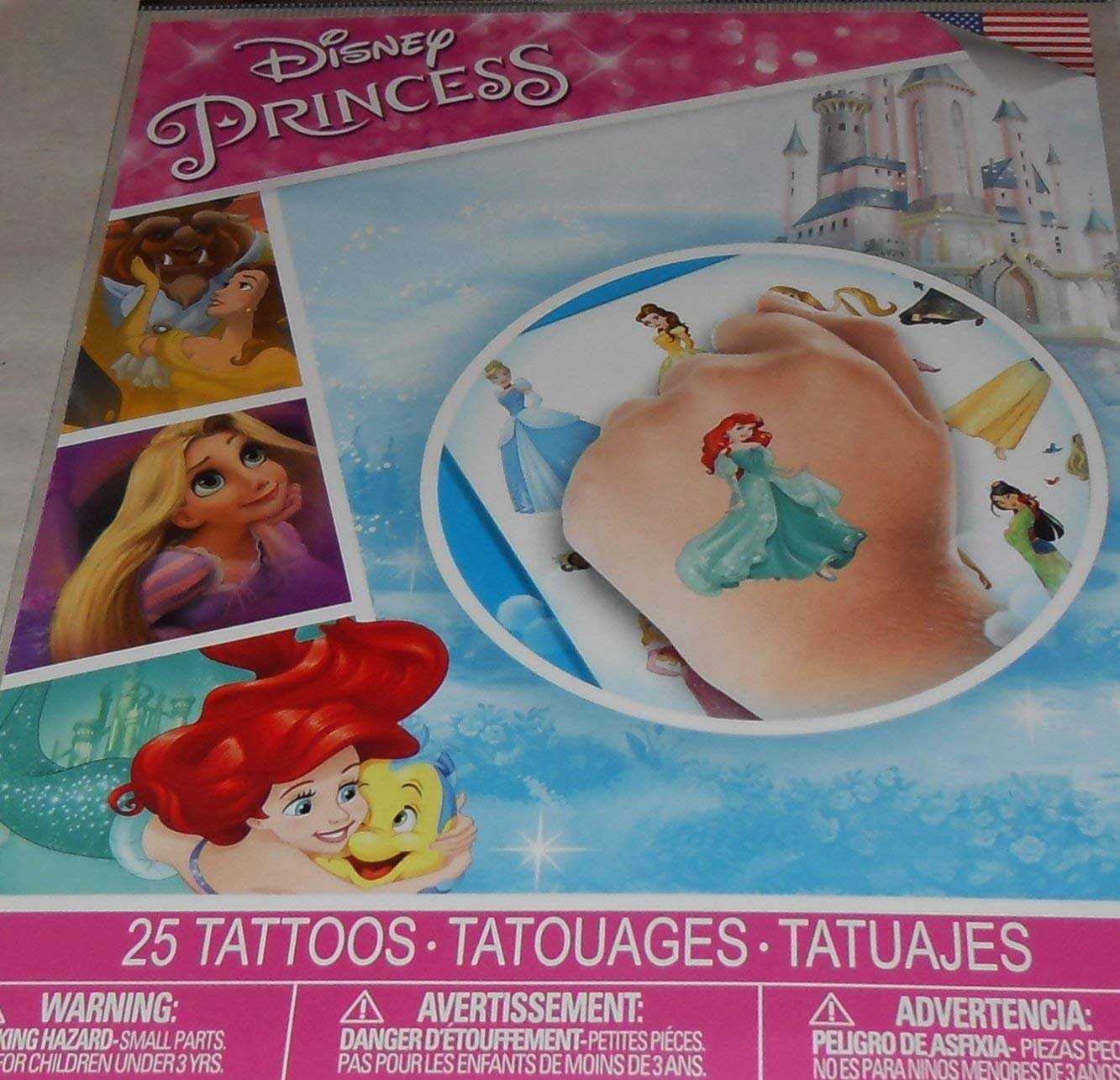 Savvi 25 Temporary Tattoos Disney Princess Tattoos