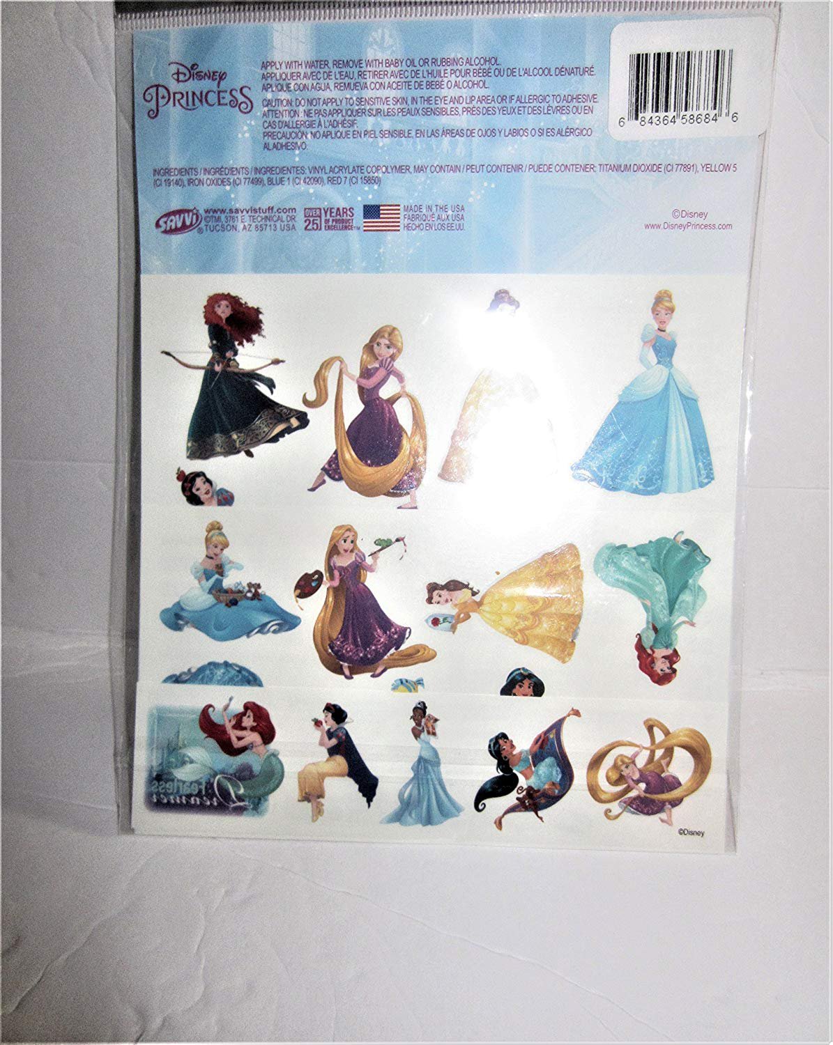 Disney Princess 25 Temporary Tattoos by Disney