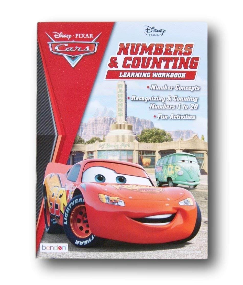 Disney Pixar Cars Numbers and Counting Learning Workbook for Ages 3+