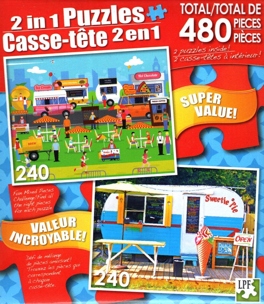 LPF Summer Day - Ice Cream Trailer - Total 480 Piece 2 in 1 Jigsaw Puzzles