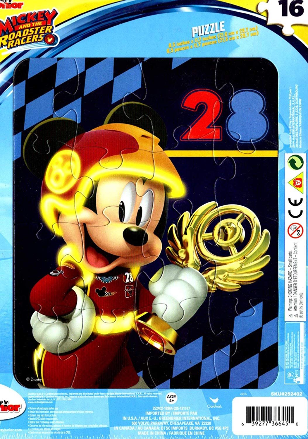 Disney Junior Mickey Roadster Racers 16 Pieces Jigsaw Puzzle