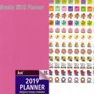 2019 Weekly Pocket Appointment Planner/Calendar/Organizer - Color (Pink) - with 120 Stickers