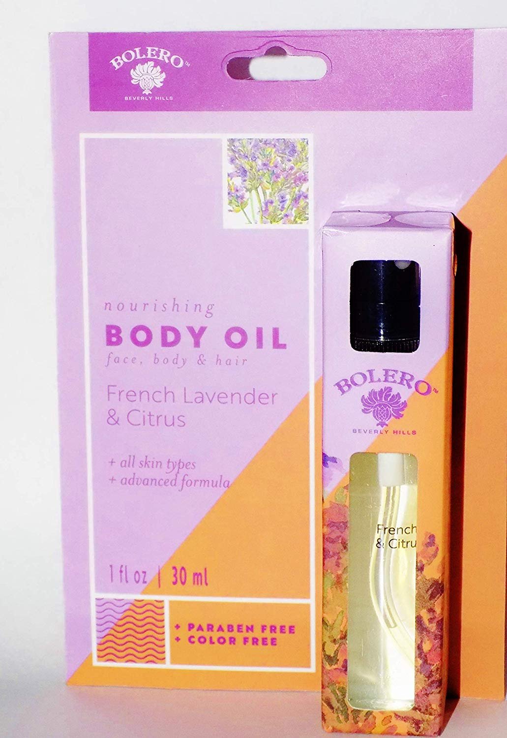 Bolero Body Oil For Face Body & Hair, French Lavender & Citrus