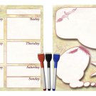 (Set with 5 Items) - Weekly Magnetic Calendar + Message Board + 3 magnetic dry erase marker v2
