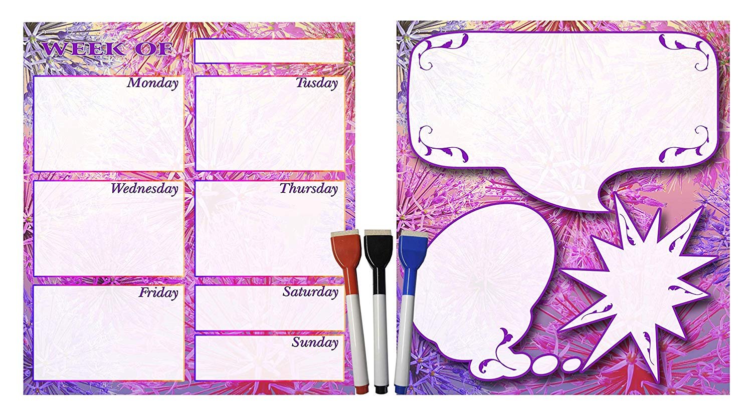 Set With 5 Items Weekly Magnetic Calendar Message Board 3