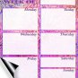 (Set with 5 Items) - Weekly Magnetic Calendar + Message Board + 3 magnetic dry erase marker v6