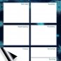 (Set with 5 Items) - Weekly Magnetic Dry Erase Calendar Planner Organizer - v9
