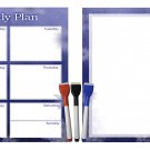 (Set with 5 Items) - Weekly Magnetic Dry Erase Calendar Planner Organizer - v11