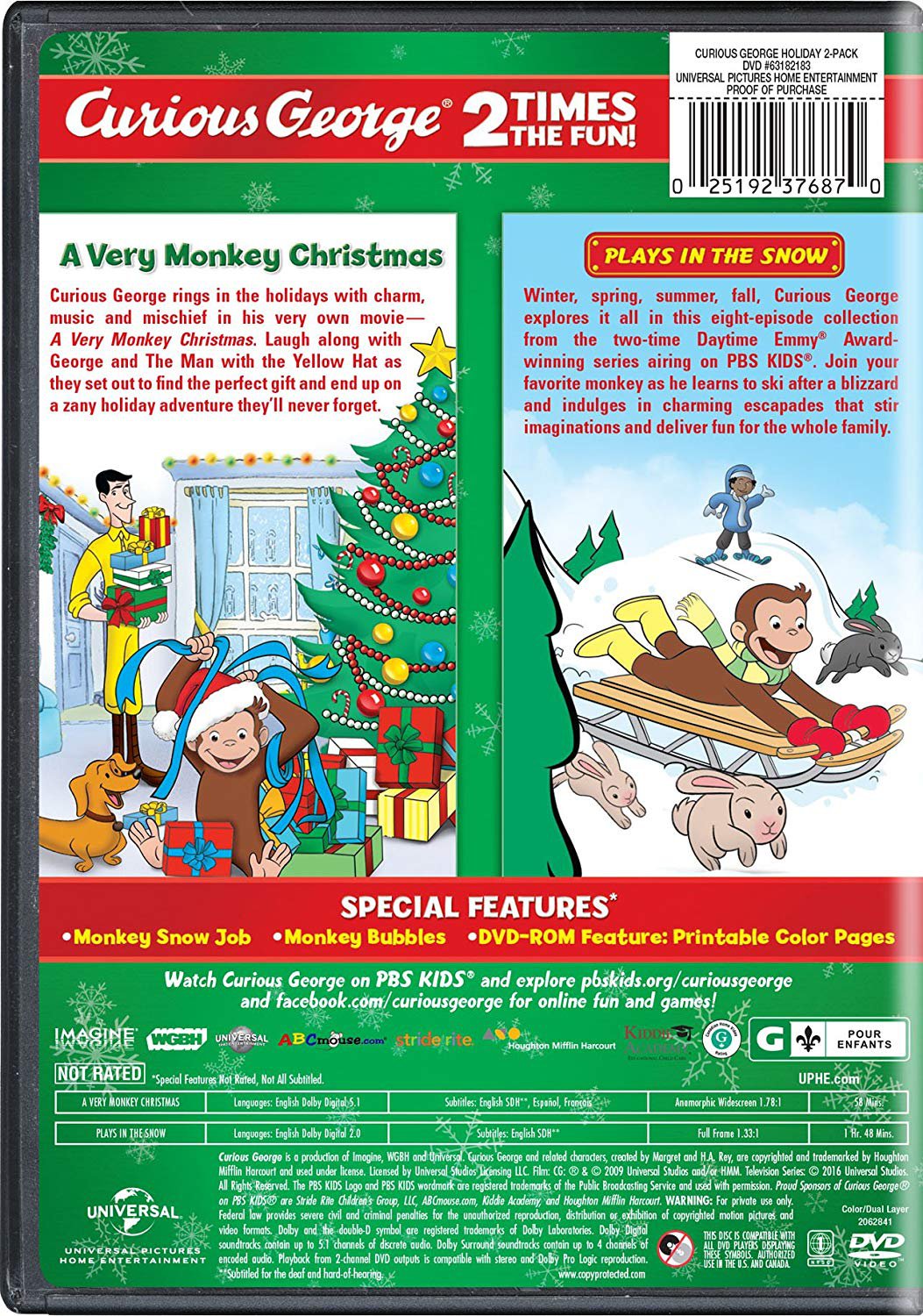 Curious Holiday 2Pack (A Very Monkey Christmas / Plays in the