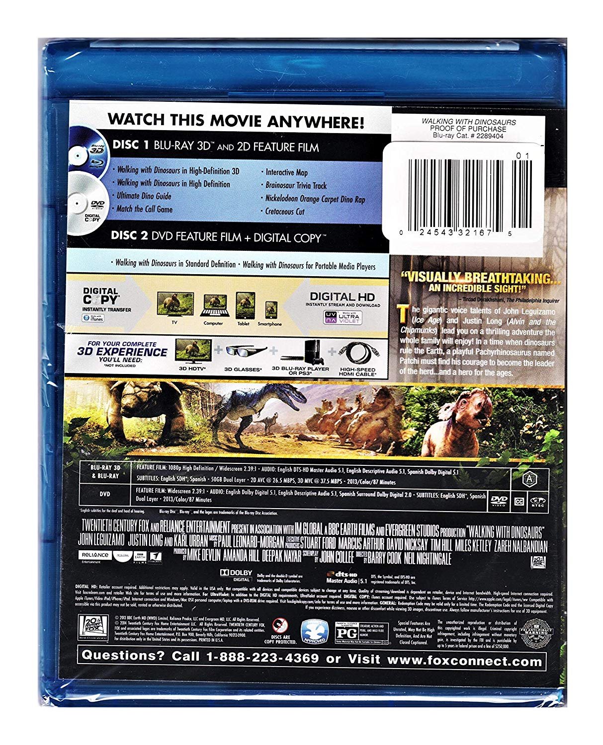 Walking With Dinosaurs: The Movie Deluxe Edition (3D Blu-ray Blu-ray ...