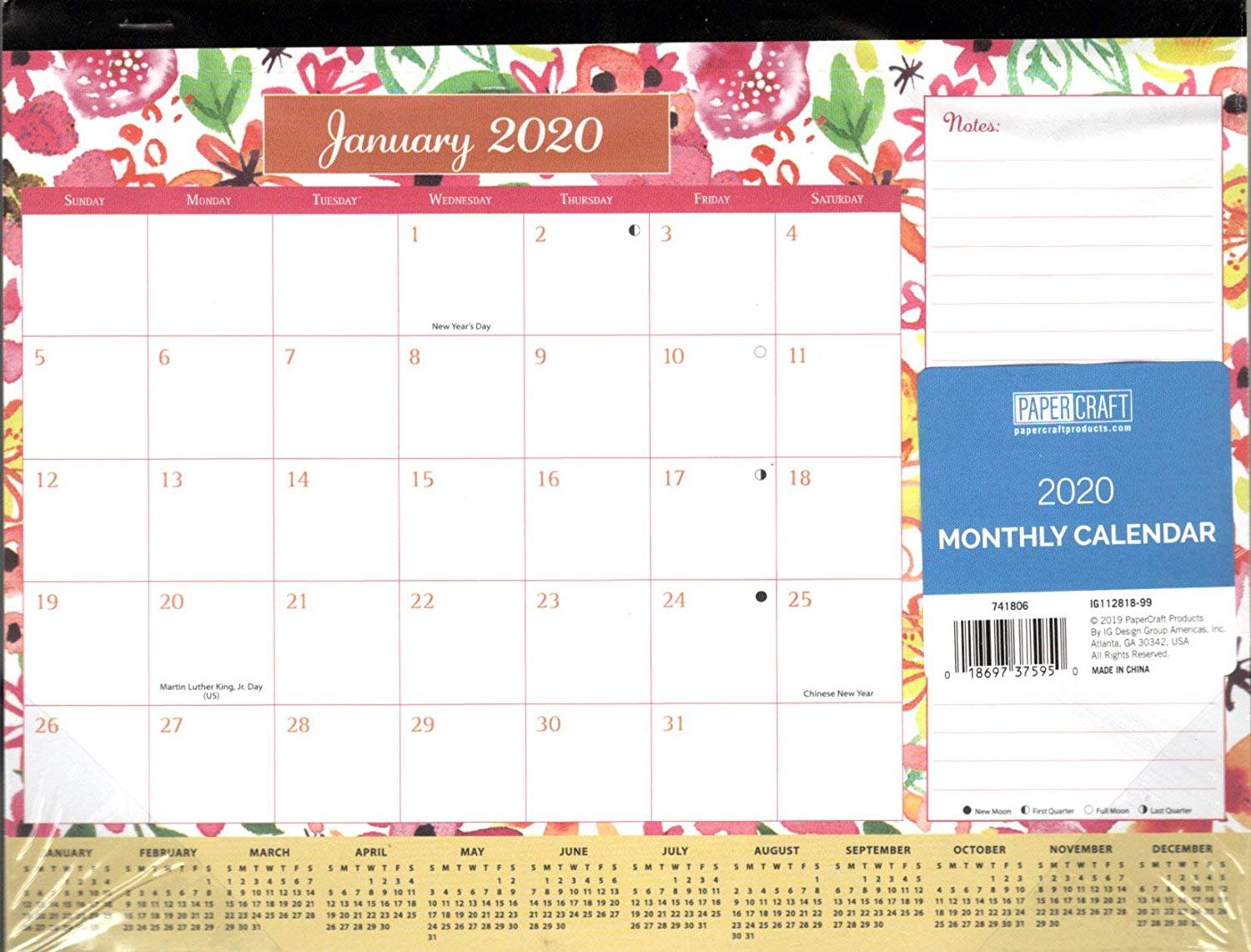 2020 Monthly Magnetic Calendar 12 Months Desktop Wall