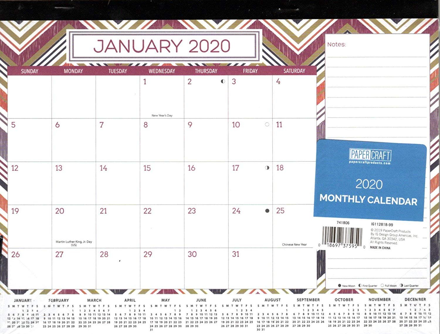 2020 Monthly Magnetic Calendar 12 Months Desktop Wall