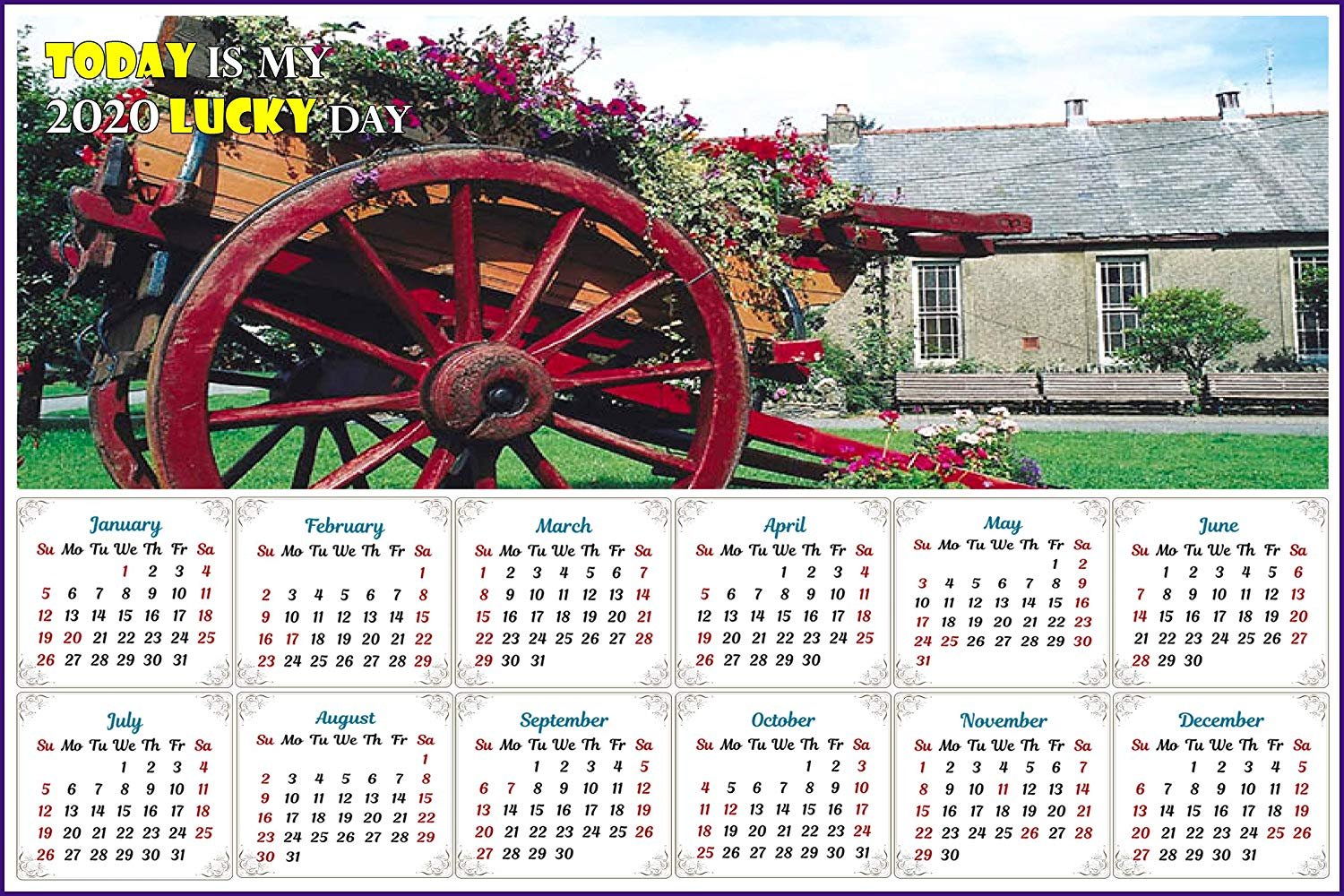 2020 Magnetic Calendar - Calendar Magnets - Today is my Lucky Day - Edition #12